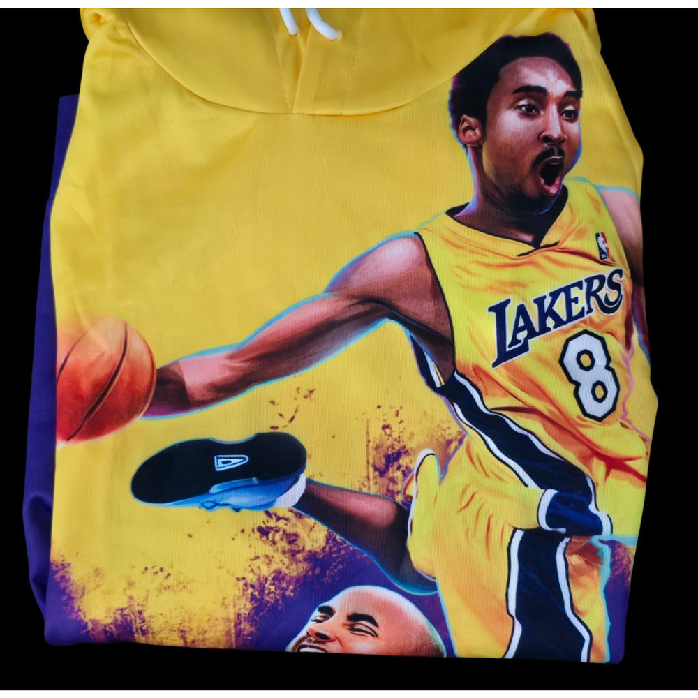 New Men's‎ Kobe Bryant Lakers Hoodie M Yellow Purple